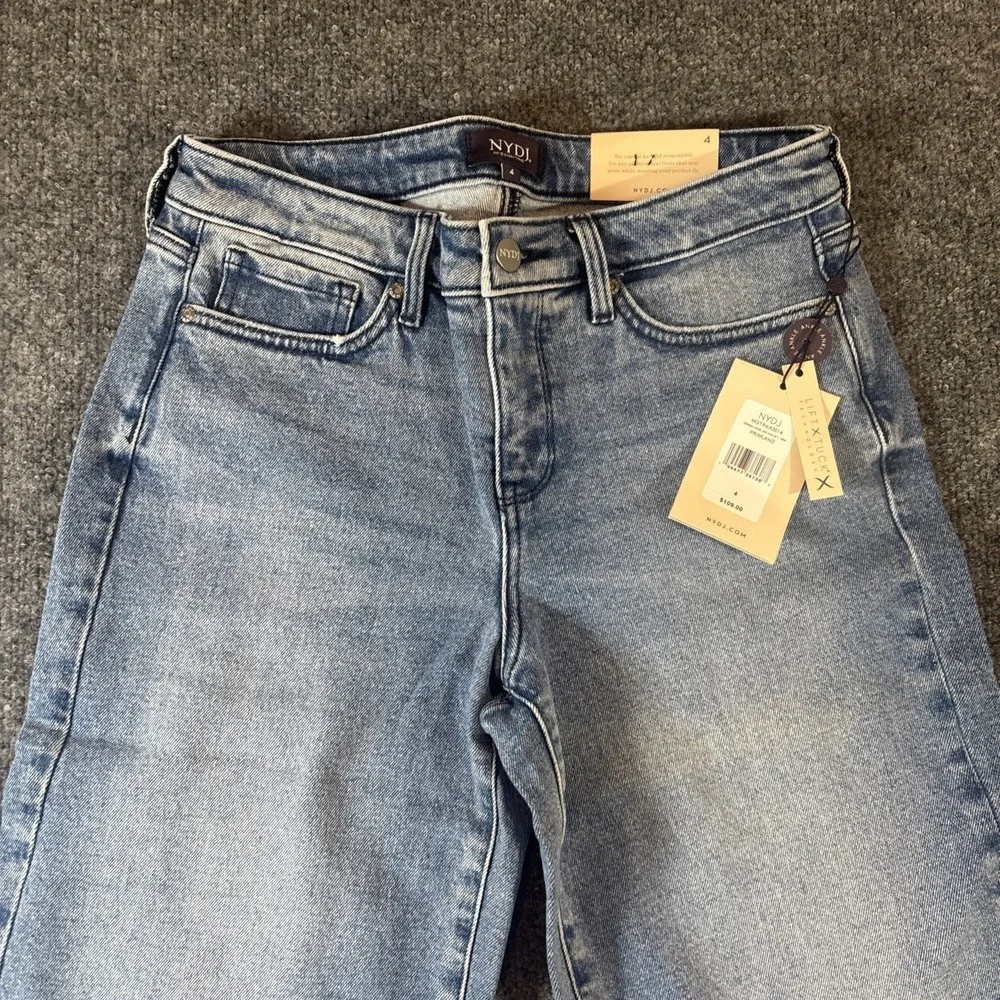 NYDJ Womens Size 4 Blue Jeans Denim Ankle High Pockets Primland NEW